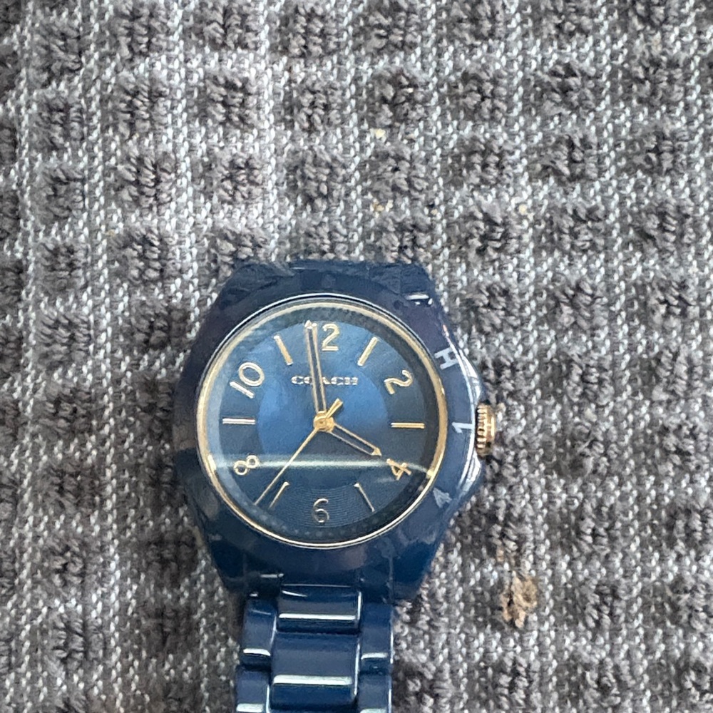 Coach Navy and Gold Timepiece